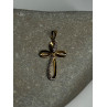 925 Sterling Silver Gold Plated Beryl Cross Length 32 Mm