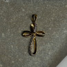 925 Sterling Silver Gold Plated Beryl Cross Length 32 Mm