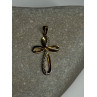 925 Sterling Silver Gold Plated Beryl Cross Length 32 Mm
