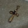 925 Sterling Silver Gold Plated Beryl Cross Length 32 Mm