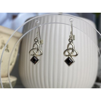 925 Sterling Silver Garnet Earrings