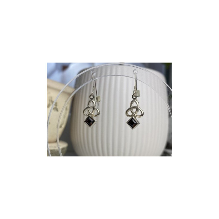 925 Sterling Silver Garnet Earrings