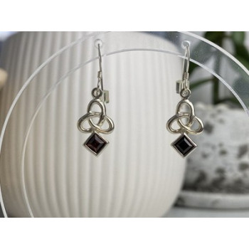925 Sterling Silver Garnet Earrings