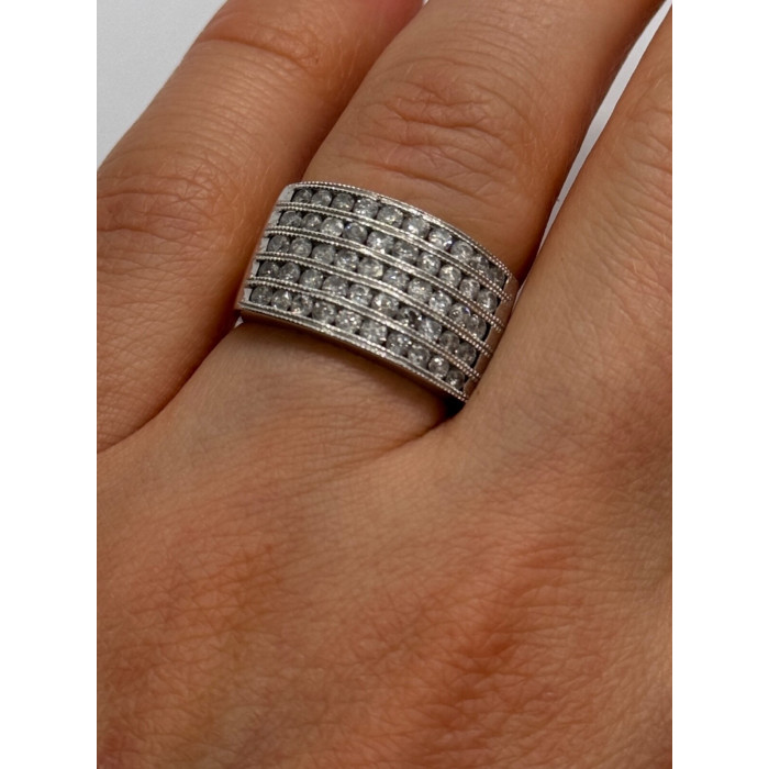14K WHITE GOLD  DIAMONDS RING SIZE 5.5