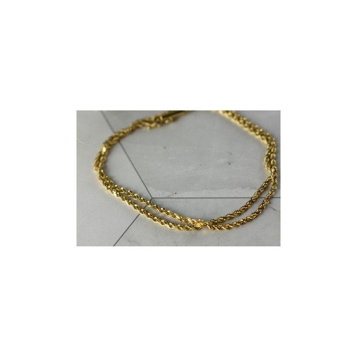 14K Yellow Gold Double Bracelet 13.7 In