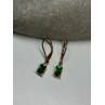 925 Sterling Silver Gold Plated Emerald & Beryl Earrings Length 25 Mm