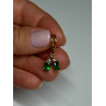 925 Sterling Silver Gold Plated Emerald & Beryl Earrings Length 25 Mm