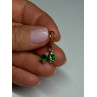 925 Sterling Silver Gold Plated Emerald & Beryl Earrings Length 25 Mm
