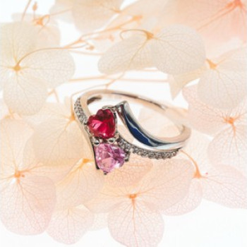 925 Sterling Silver Ruby, Morganite & Quartz 