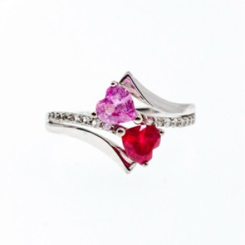 925 Sterling Silver Ruby, Morganite & Quartz 