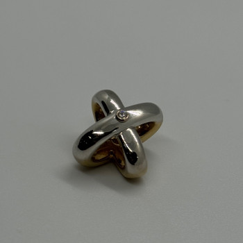 14K Yellow AND White Gold Pendant Lenght 17.3 mm