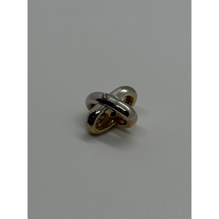 14K YELLOW AND WHITE GOLD PENDANT LENGHT 17.3 mm