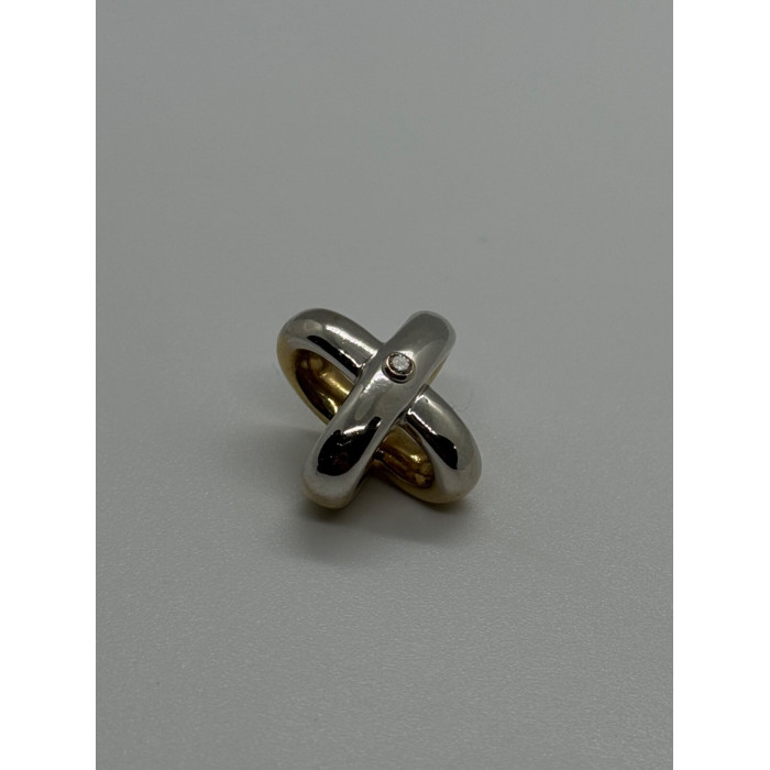 14K YELLOW AND WHITE GOLD PENDANT LENGHT 17.3 mm