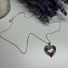 925 Sterling Silver Necklace Pink & White Spinel