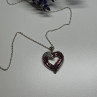 925 Sterling Silver Necklace Pink & White Spinel