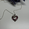 925 Sterling Silver Necklace Pink & White Spinel