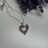925 Sterling Silver Necklace Pink & White Spinel