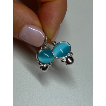 925 Sterling Silver Moon Stone Earrings Length 22 Mm