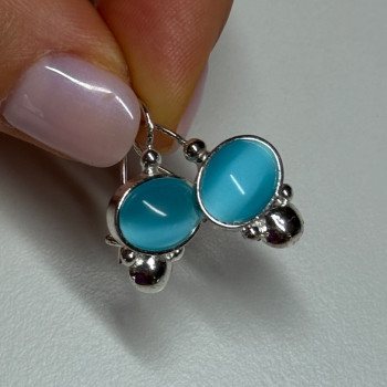 925 Sterling Silver Moon Stone Earrings Length 22 Mm