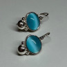 925 Sterling Silver Moon Stone Earrings Length 22 Mm