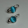 925 Sterling Silver Moon Stone Earrings Length 22 Mm