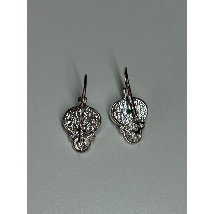 925 Sterling Silver Moon Stone Earrings Length 22 Mm
