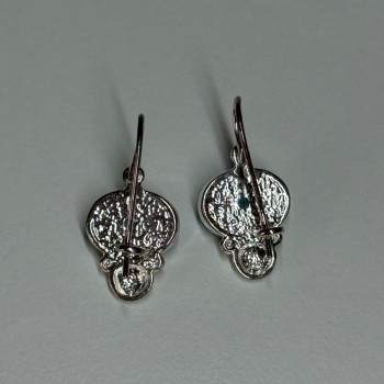 925 Sterling Silver Moon Stone Earrings Length 22 Mm