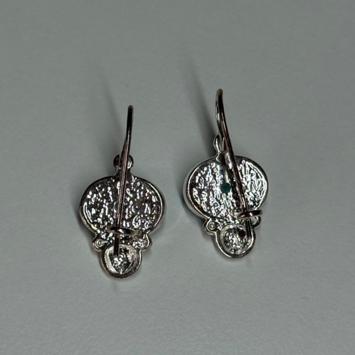 925 Sterling Silver Moon Stone Earrings Length 22 Mm
