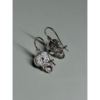 925 Sterling Silver Moon Stone Earrings Length 22 Mm