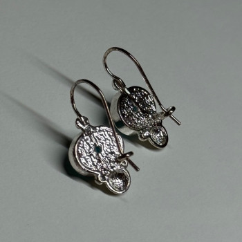 925 Sterling Silver Moon Stone Earrings Length 22 Mm