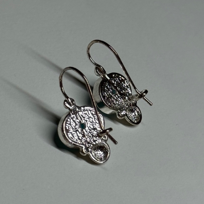 925 Sterling Silver Moon Stone Earrings Length 22 Mm