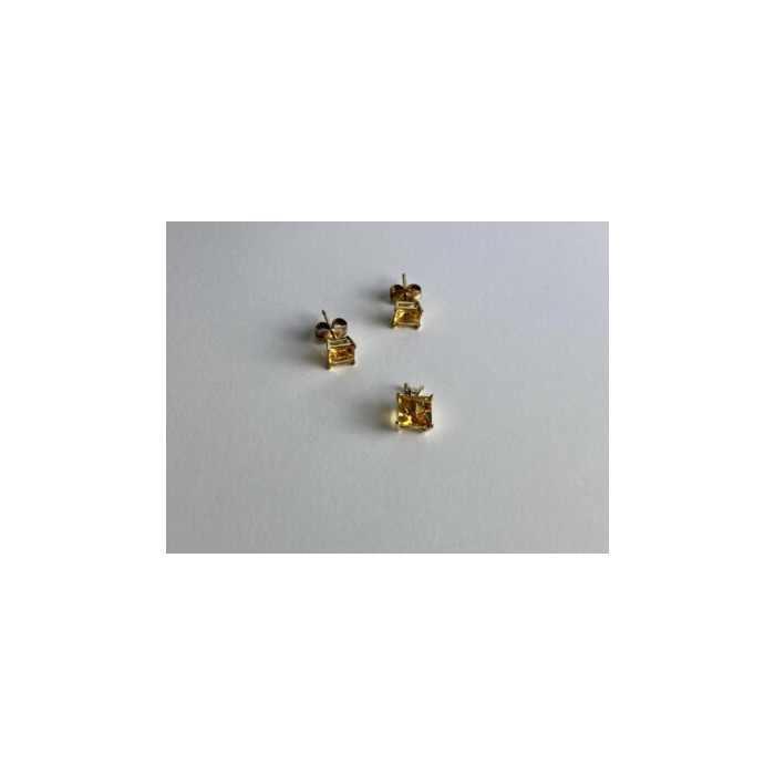 10K YELLOW GOLD HELIODOR EARRINGS & PENDANT