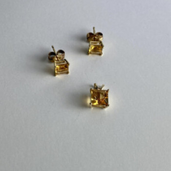 10K Yellow Gold Heliodor Earrings & Pendant