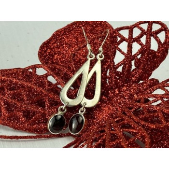 925 Sterling Silver Garnet Pyrope Earrings