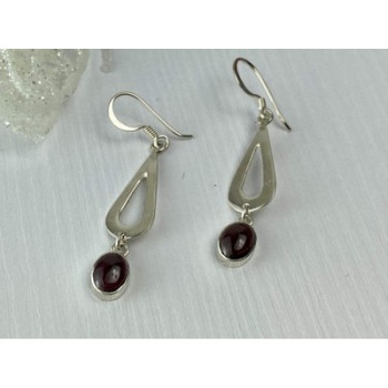 925 Sterling Silver Garnet Pyrope Earrings
