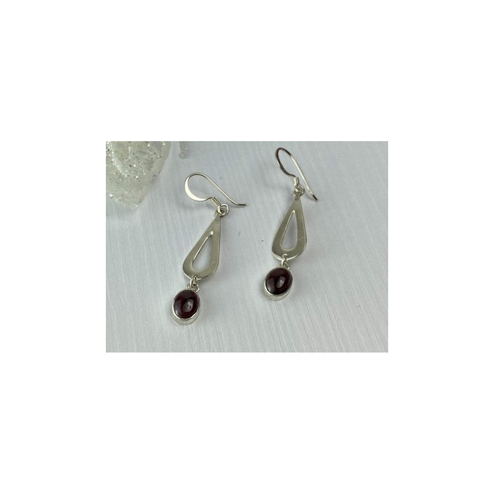 925 Sterling Silver Garnet Pyrope Earrings