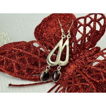 925 Sterling Silver Garnet Pyrope Earrings