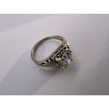 925 Sterling Silver & CZ Kbn Ring Size 4.5