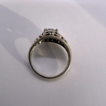 925 Sterling Silver & CZ Kbn Ring Size 4.5