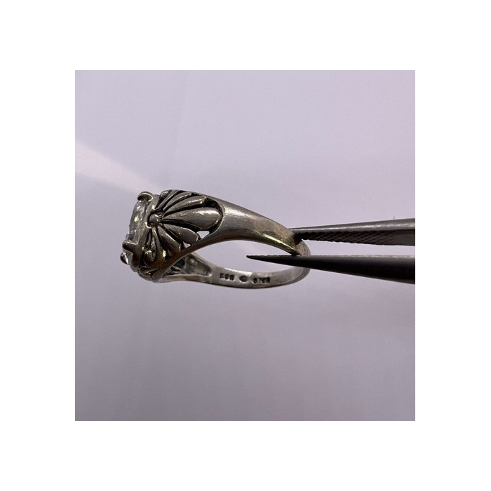 925 Sterling Silver & CZ Kbn Ring Size 4.5