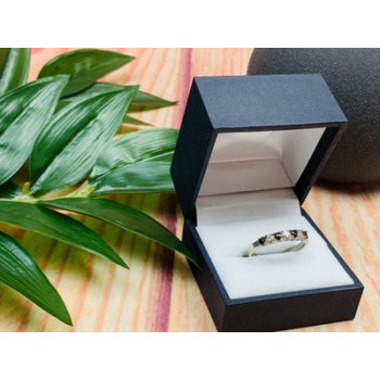 925 Sterling Silver Black Spinel & CZ Ring Size 8.5