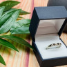 925 Sterling Silver Black Spinel & CZ Ring Size 8.5