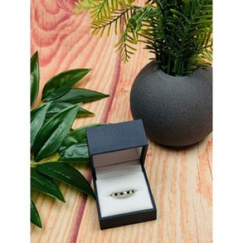 925 Sterling Silver Black Spinel & CZ Ring Size 8.5