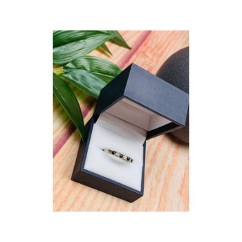 925 Sterling Silver Black Spinel & CZ Ring Size 8.5