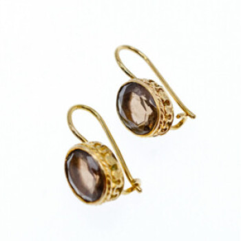 925 Sterling Silver Gold Plated Hessonite Earrings