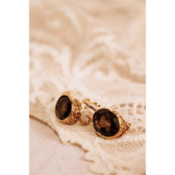 925 Sterling Silver Gold Plated Hessonite Earrings