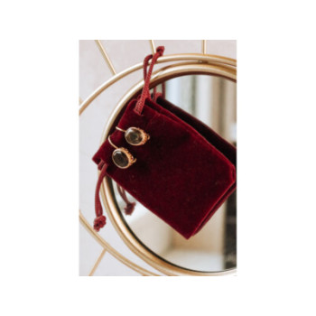 925 STERLING SILVER GOLD PLATED HESSONITE EARRINGS