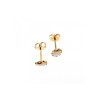 14K YELLOW GOLD WHITE OPAL EARRINGS