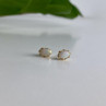 14K Yellow Gold White Opal Earrings