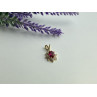 14K YELLOW GOLD RUBY & WHITE TOPAZ PENDANT